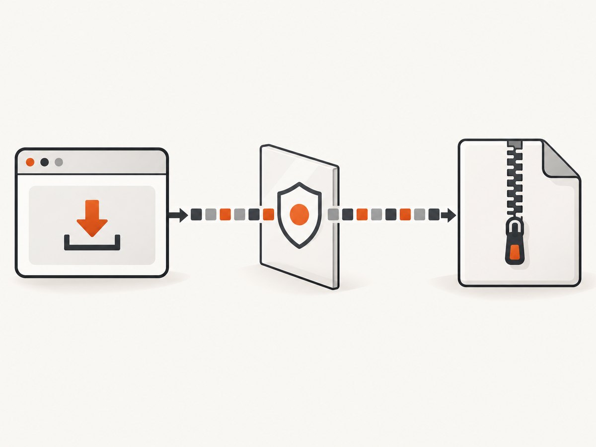 An intercept can observe the app's request while the ZIP payload stays binary.