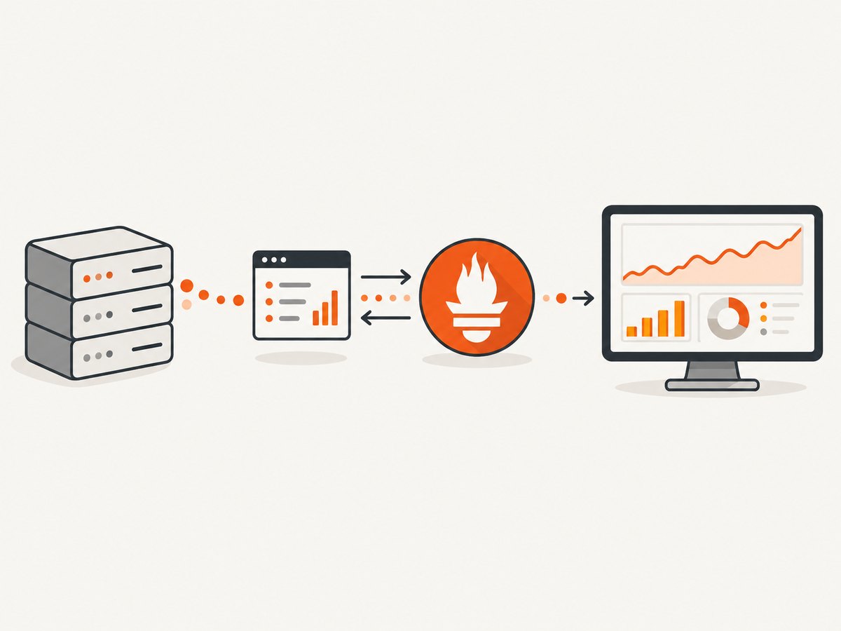 Prometheus pulls samples from targets, and Grafana queries those samples for visualization.