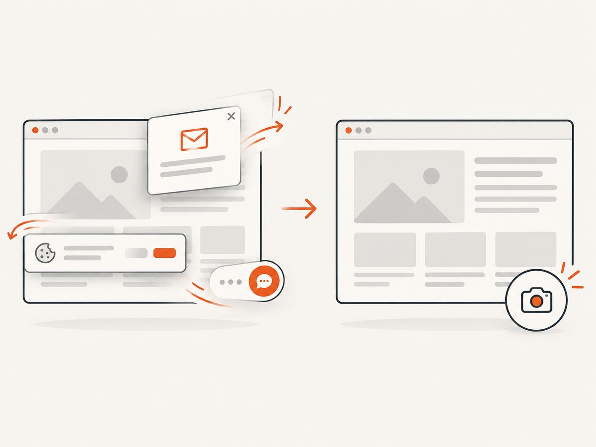 Browser rendering and cleanup determine whether a screenshot reflects the page content you need.