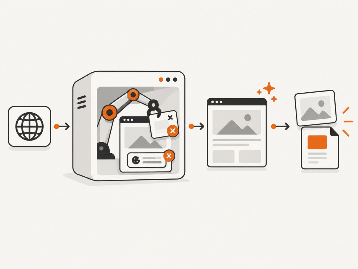 Application-level web capture avoids dependence on a user's locked physical desktop.