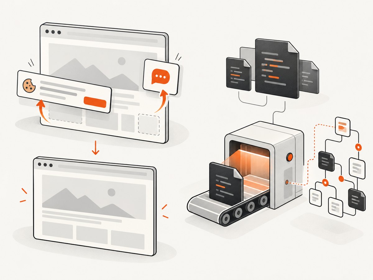 Dependency scanning and rendered-page capture answer different questions about what reaches users.
