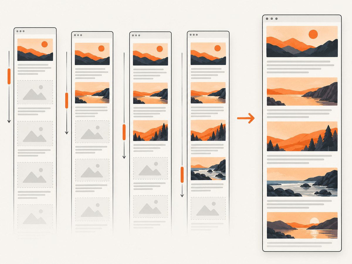 Full-page capture needs lazy-loaded content to be triggered and ready.