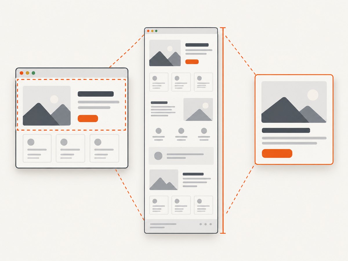 Choose viewport, full-page, or element capture based on the image your application needs.