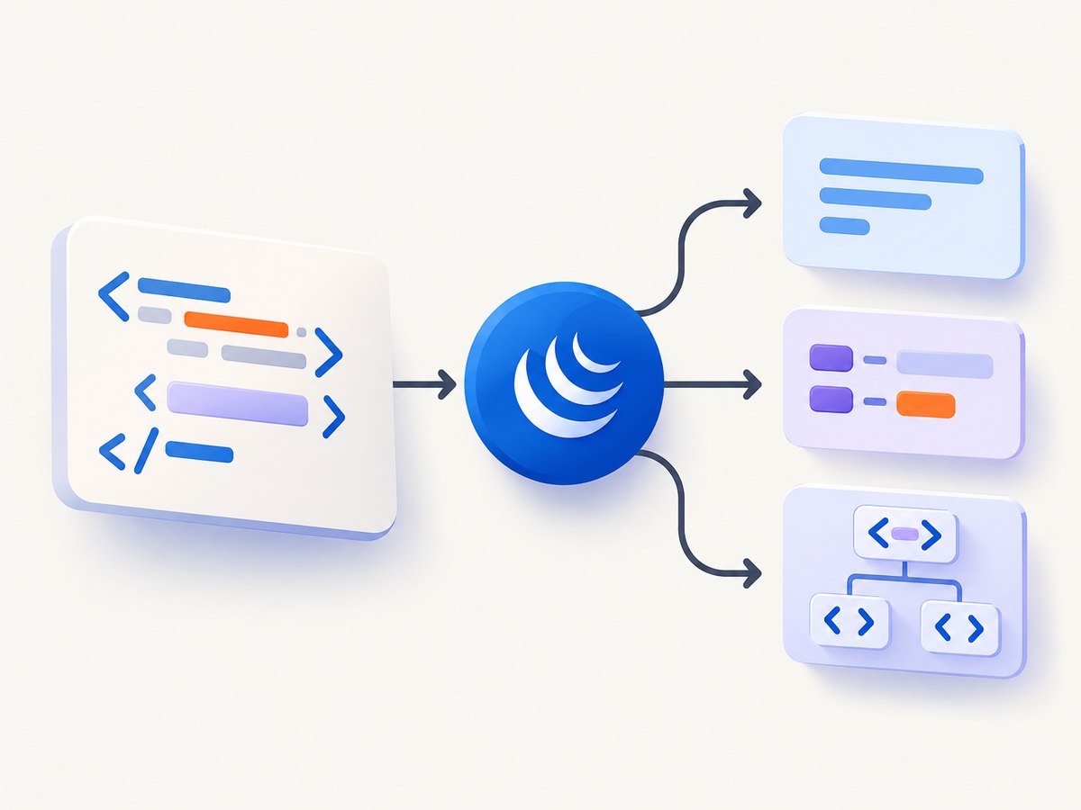 Parsing creates detached DOM nodes that can be queried for text, attributes, or markup.