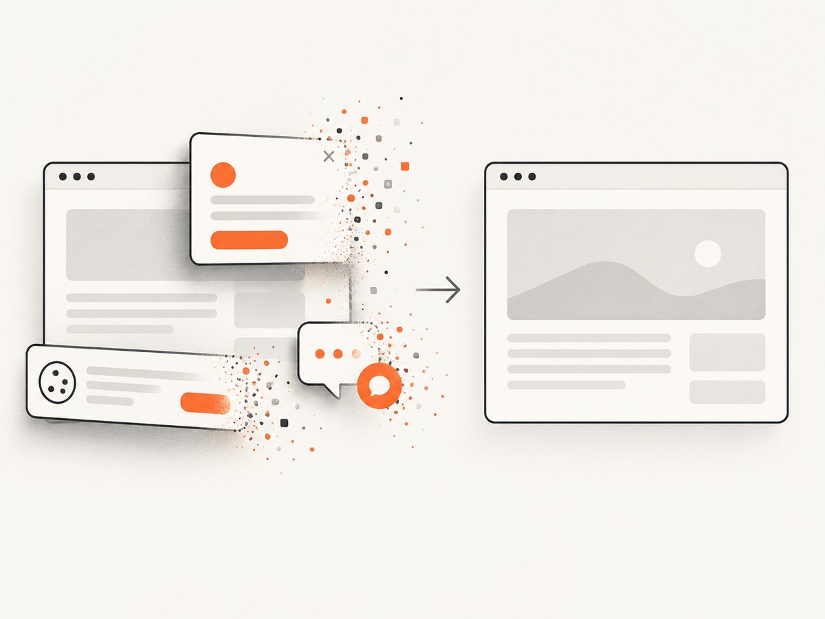 A capture service can remove common overlays before returning a clean page image.