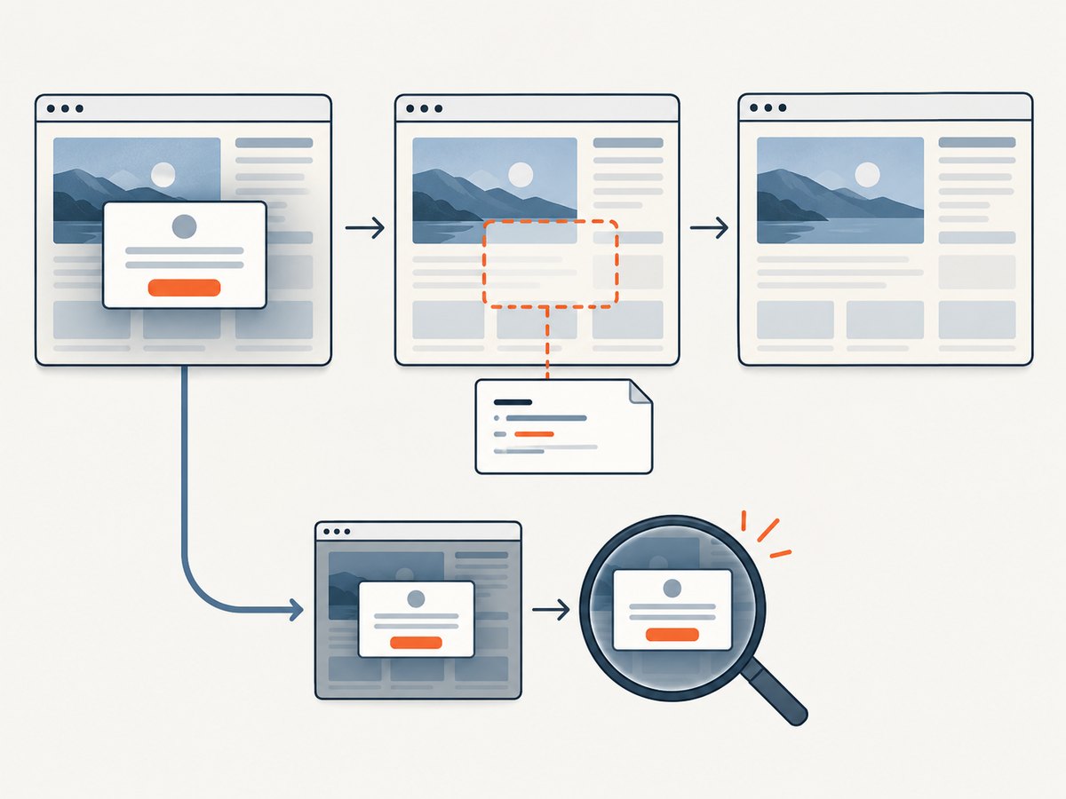 Capture-time CSS changes the screenshot appearance; a separate test should verify the consent interface or resulting state.