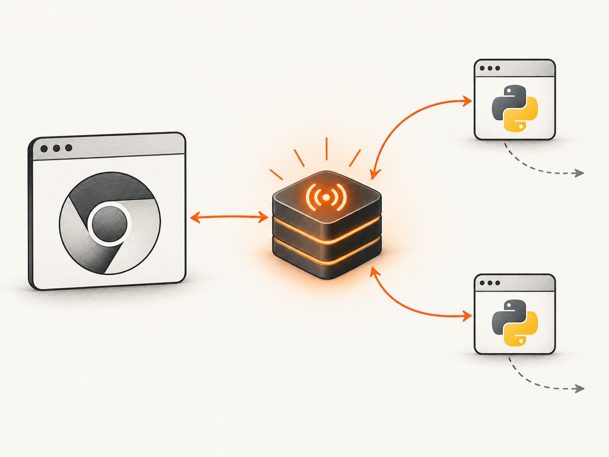 The browser owner stays alive while controllers connect through the current WebSocket endpoint.