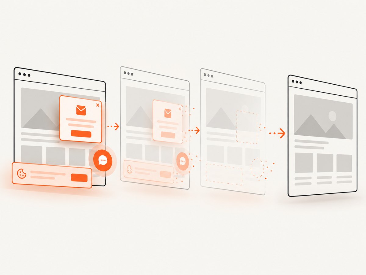 Consent banners and overlays can be removed before a production screenshot is captured.