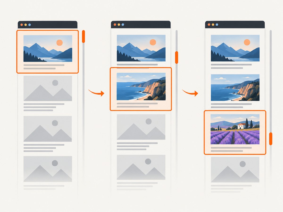 Scrolling brings deferred images into the browser's loading range before capture.