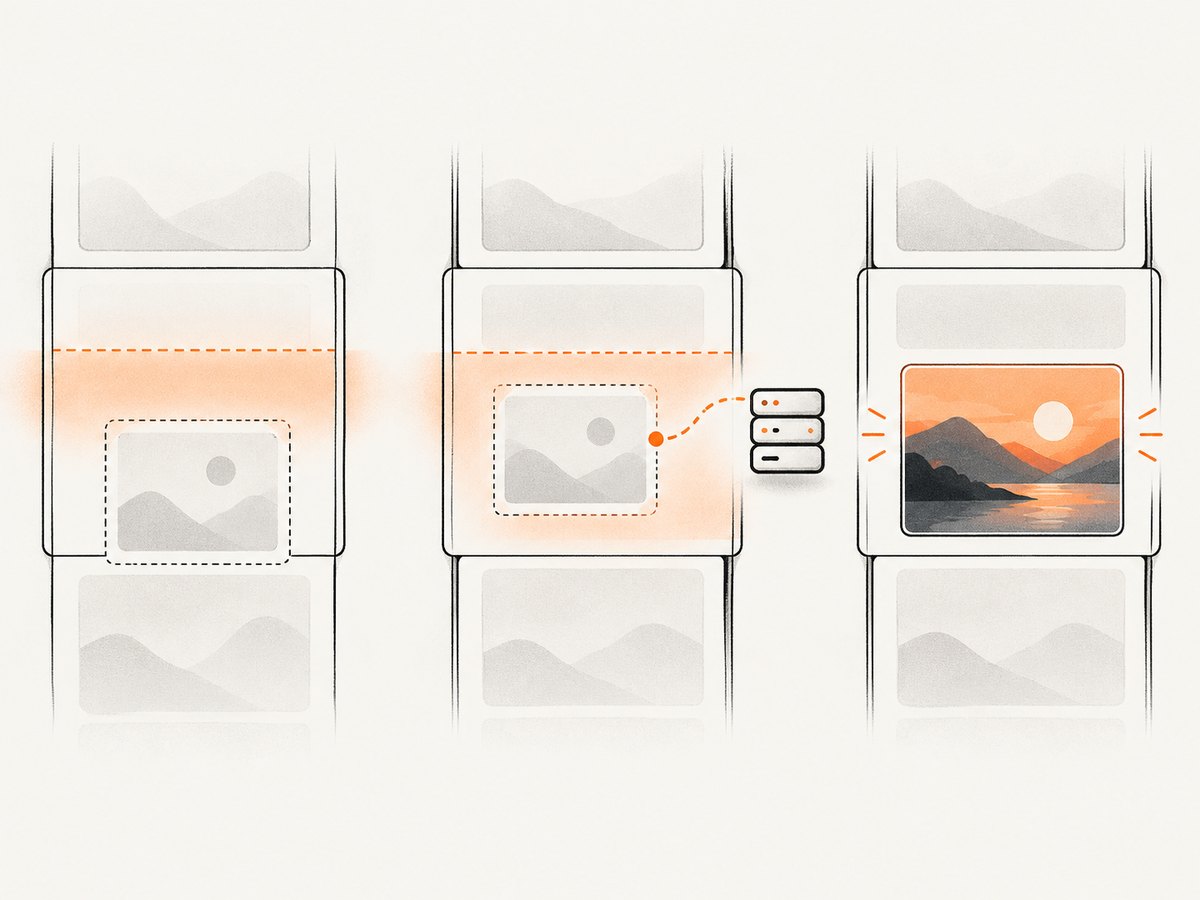 A positive root margin starts fetching before an image enters the viewport.