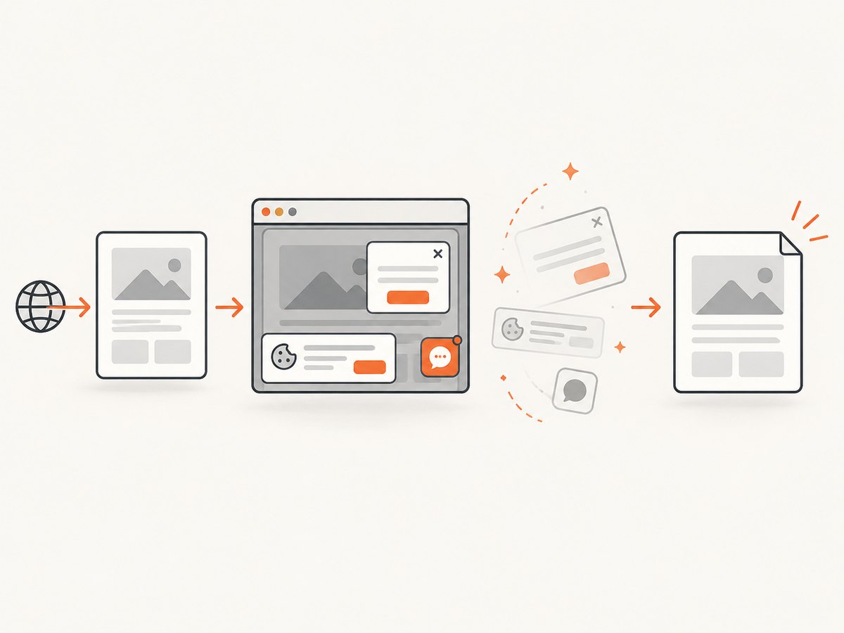 A clean capture pipeline removes overlays before producing the image used in a preview.