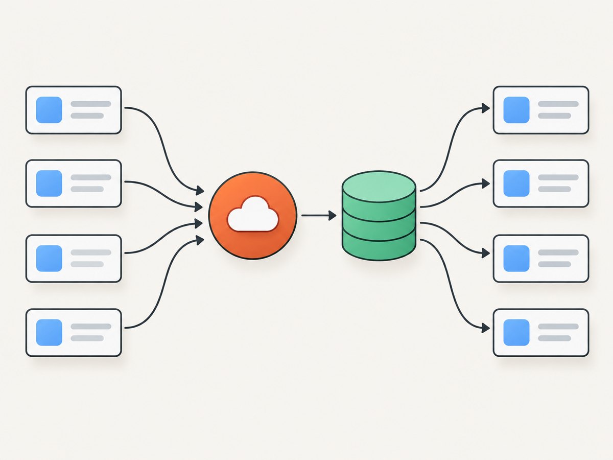 Coalescing identical cache misses turns a burst of requests into one outbound fetch.