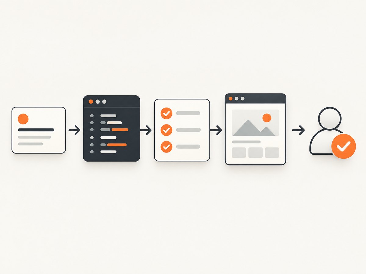 A dependable agent workflow connects planning, implementation, tests, browser checks, and review.