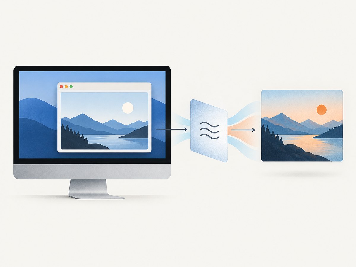 ScreenCaptureKit filters a display, app, or window before producing a still image.
