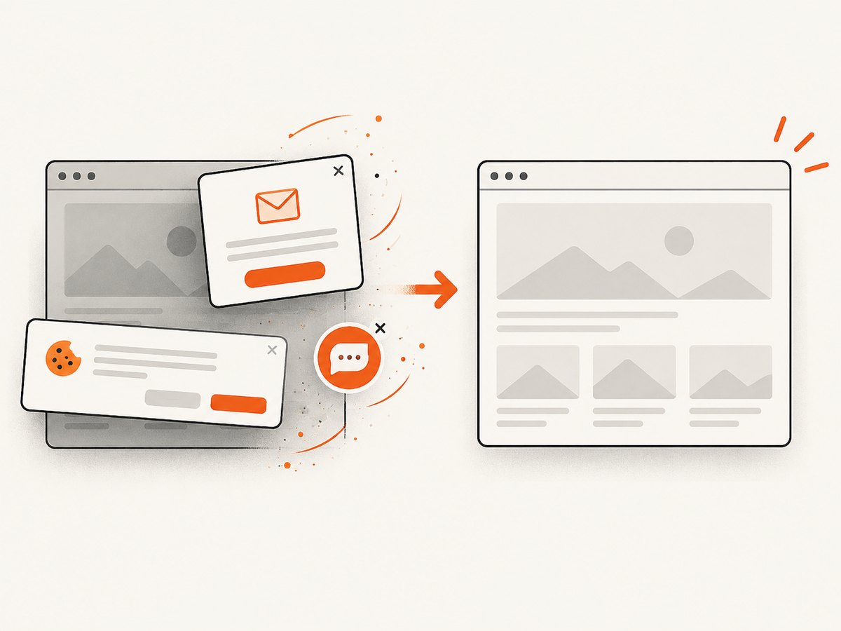 ScreenshotNeo removes common overlays before capturing a webpage.