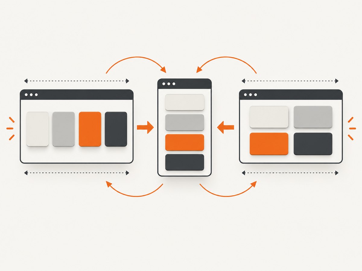 Flexible layout tools let content rearrange as the available space changes.