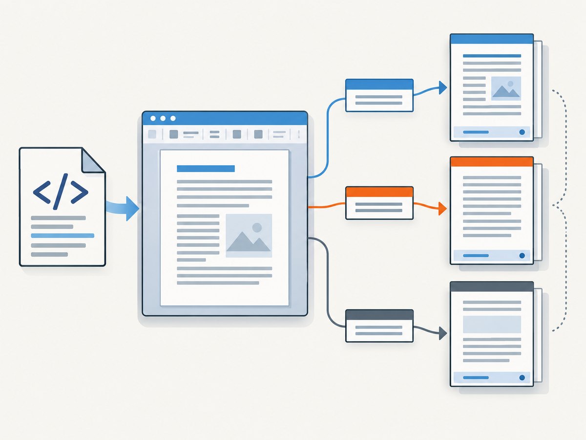 Writer repeats a footer through the page style assigned to each page.