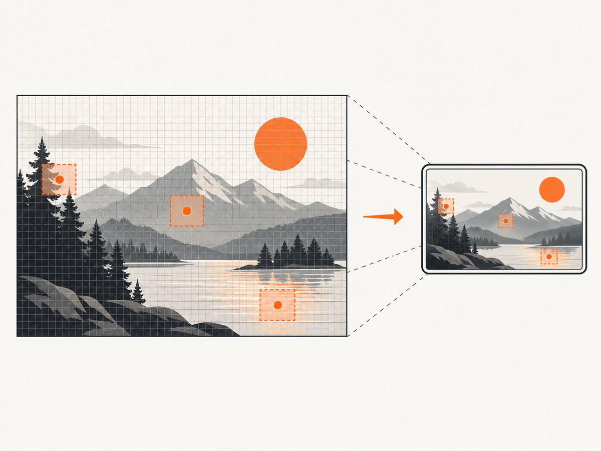 Responsive image maps require one canonical coordinate system and a scale for the displayed size.
