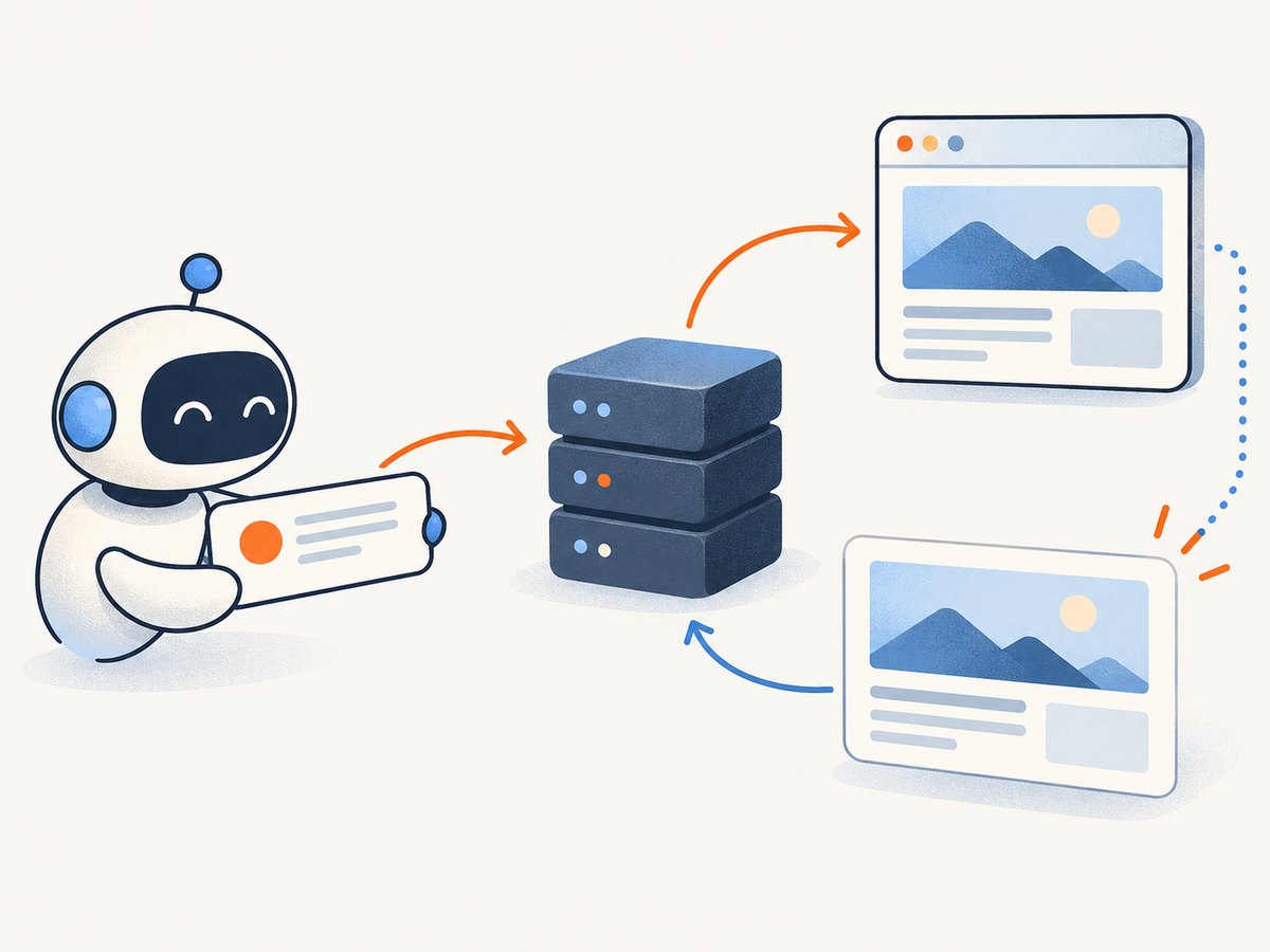 VS Code connects an agent to browser actions and page information through an MCP server.