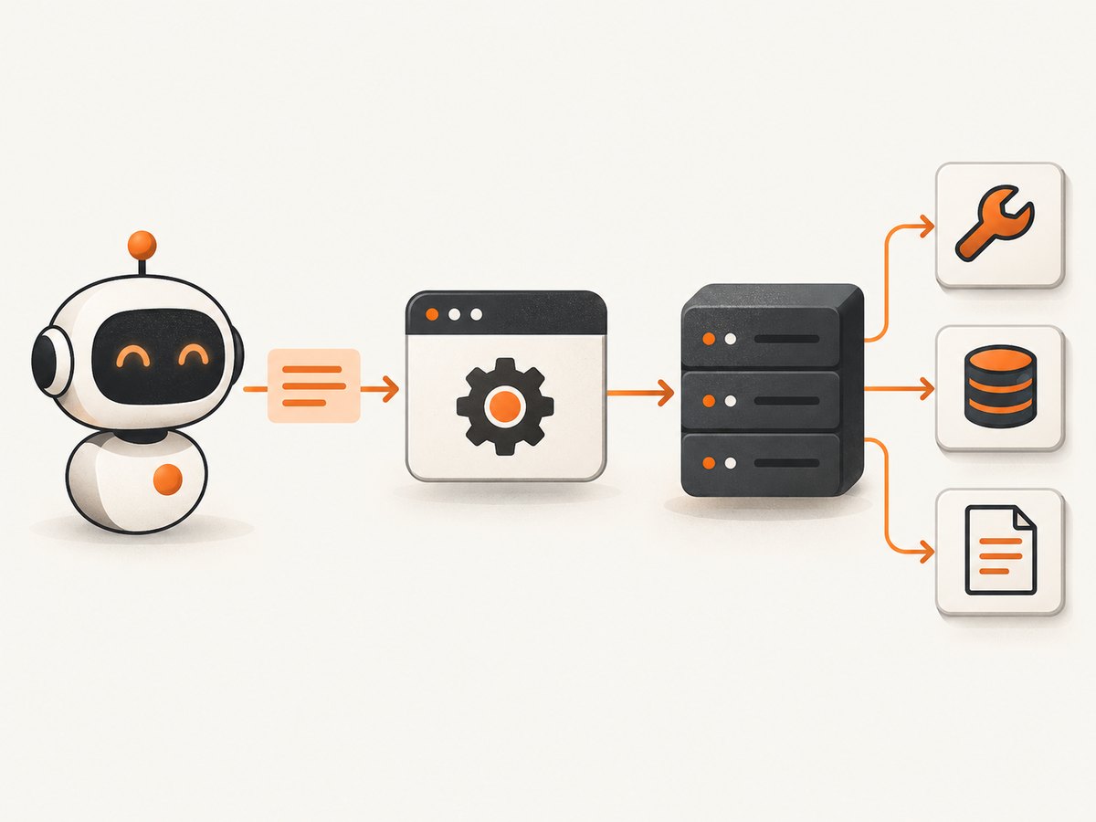 The host and client mediate three distinct MCP primitives: tools, resources, and prompts.