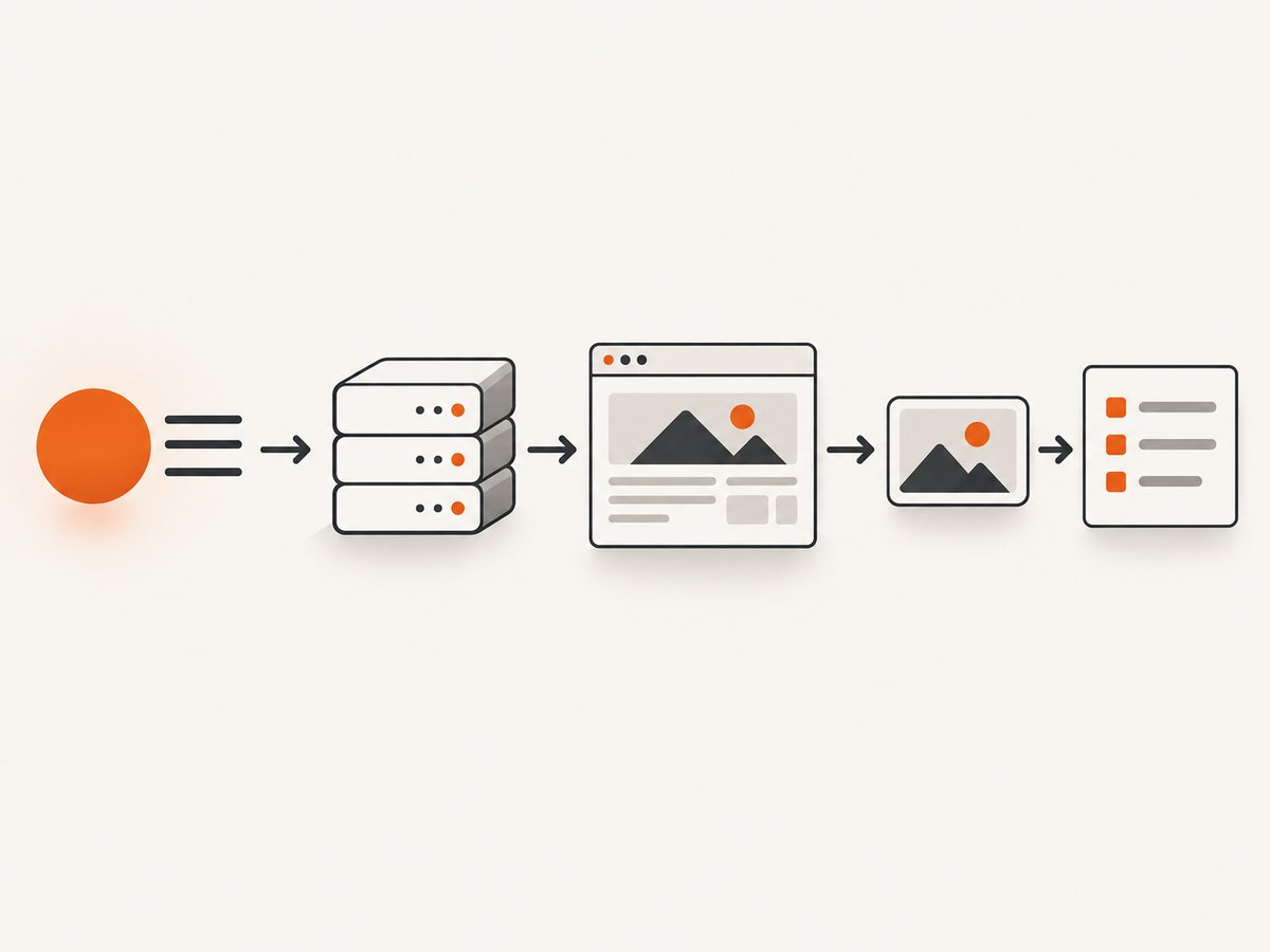 An MCP client sends structured browser actions and receives page results or screenshots.