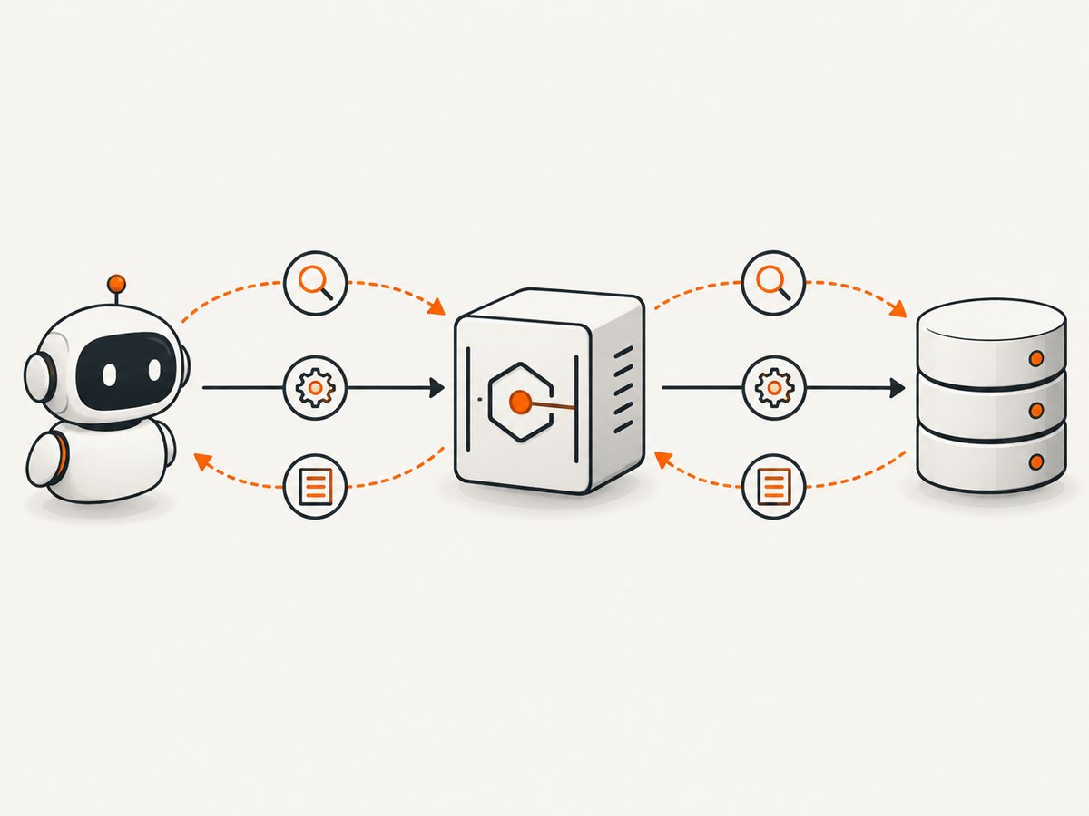 An MCP server can mediate selected database operations while the database remains the system that stores and manages data.