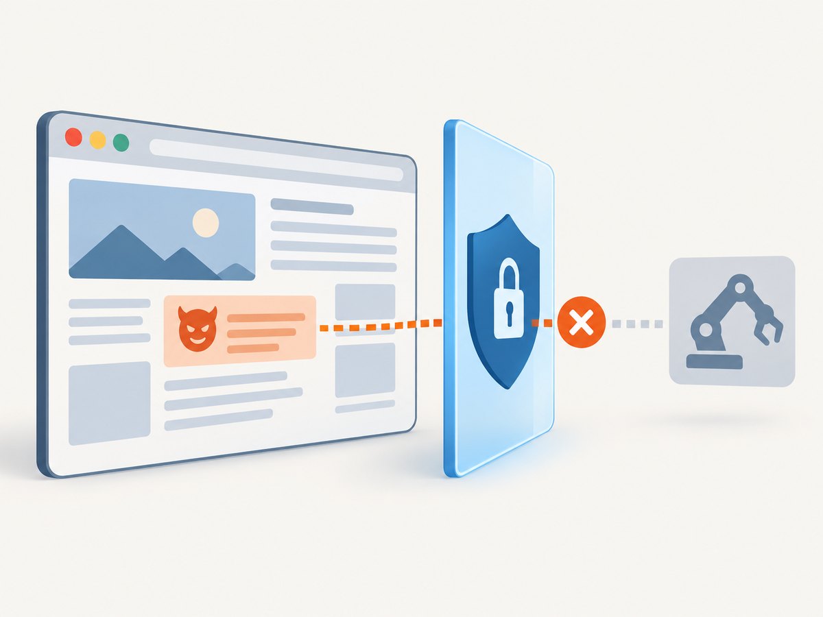 Web content can contain prompt injection, so results need a clear trust boundary.