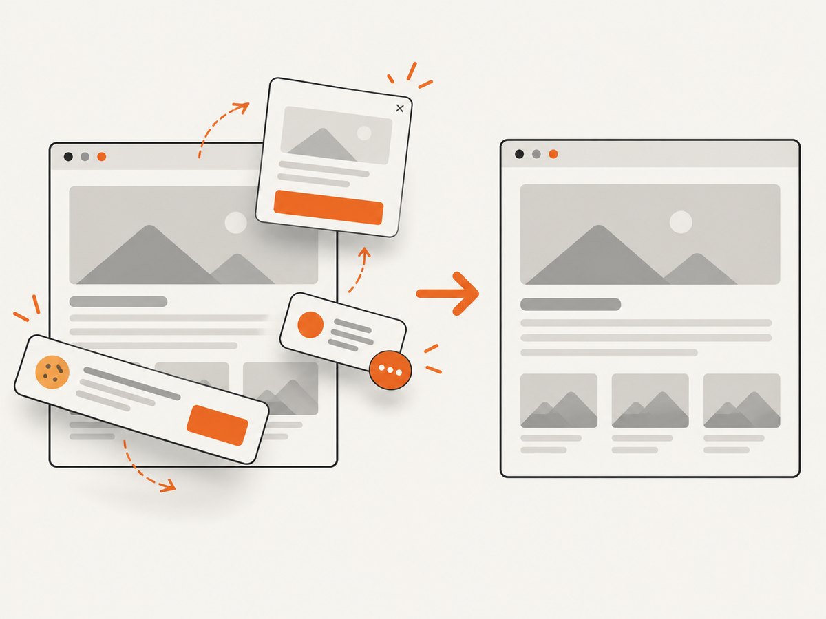 A website capture service can clear common overlays before returning the page image.