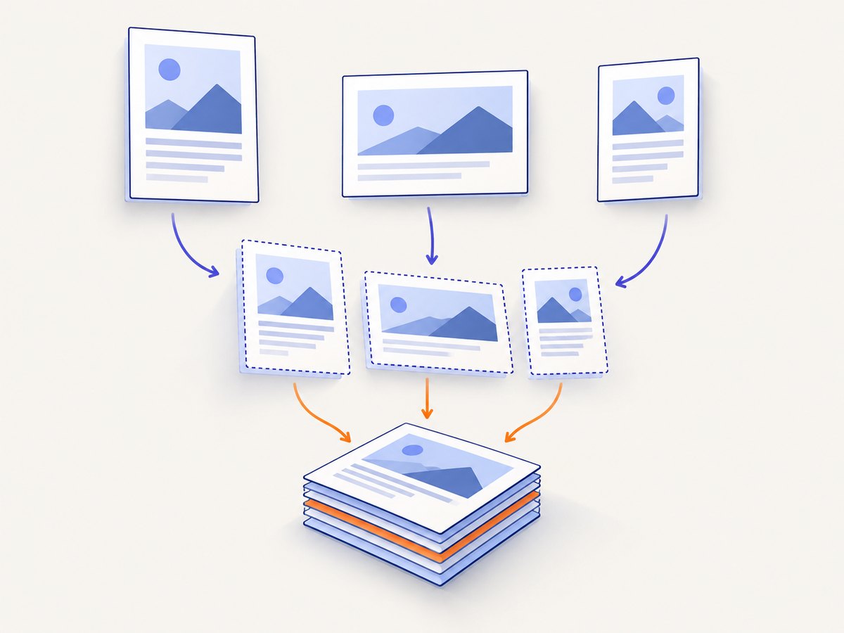 Input order and selected page indices determine the final document sequence.