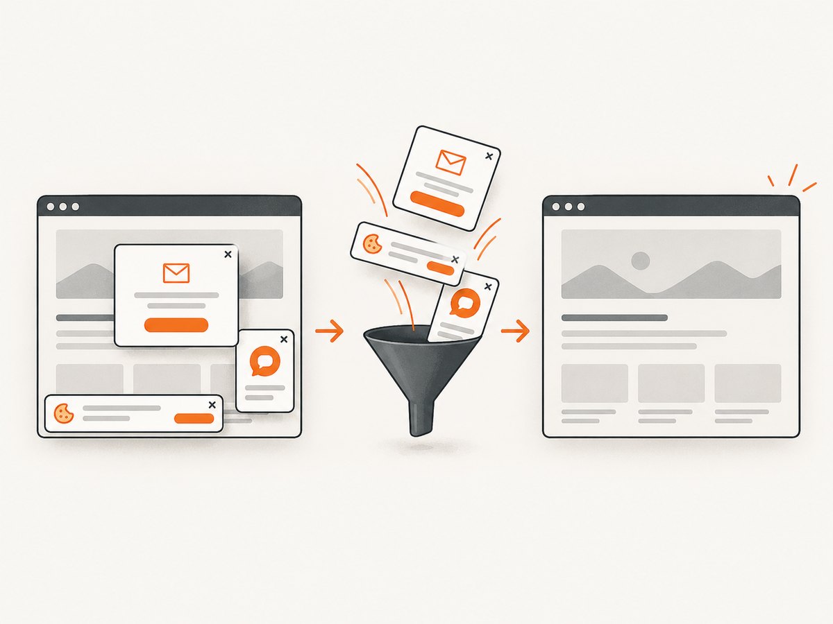 A clean capture removes common overlays before the page image is returned.