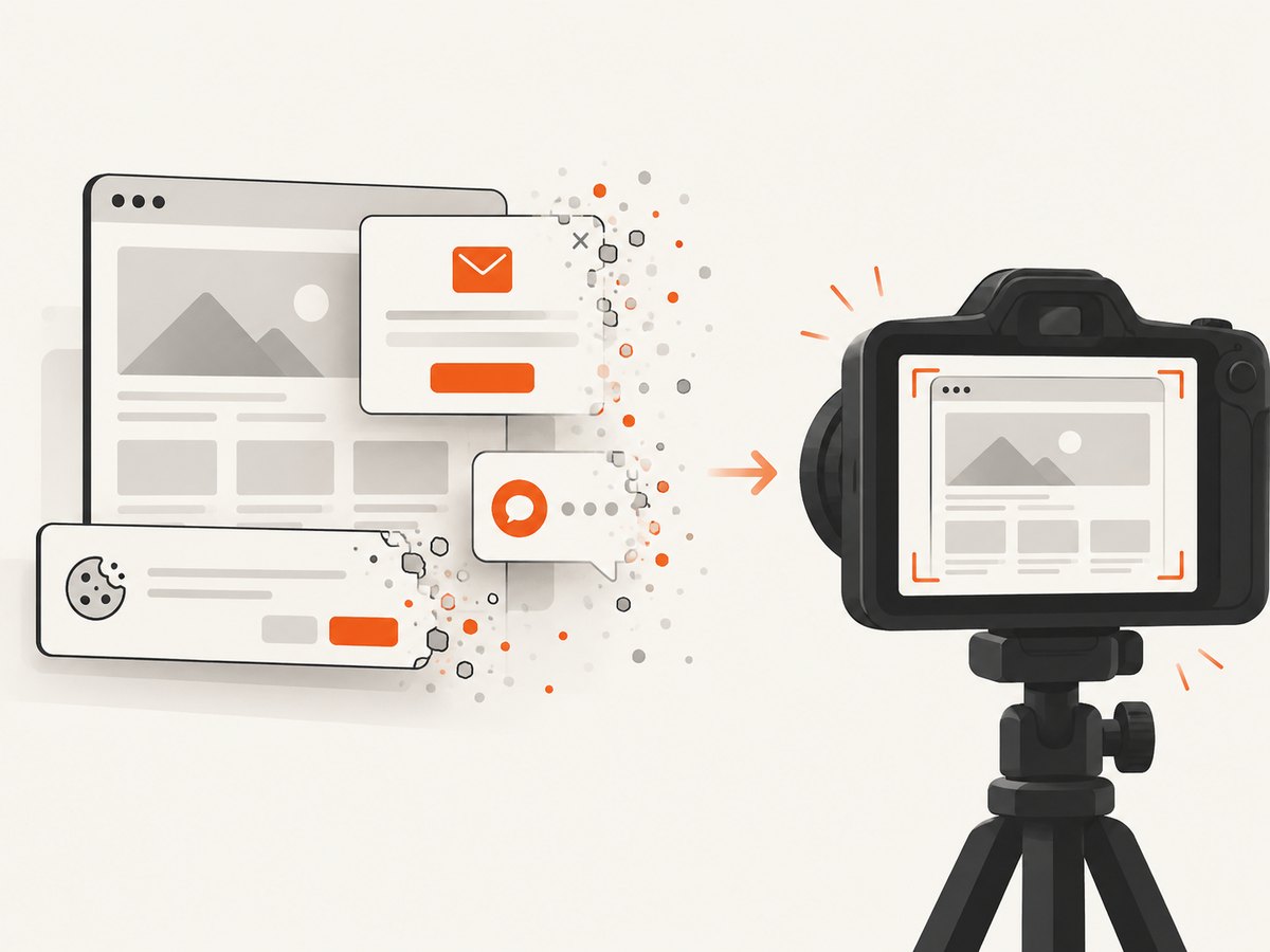 Consent overlays and other interruptions can change whether a screenshot is useful.