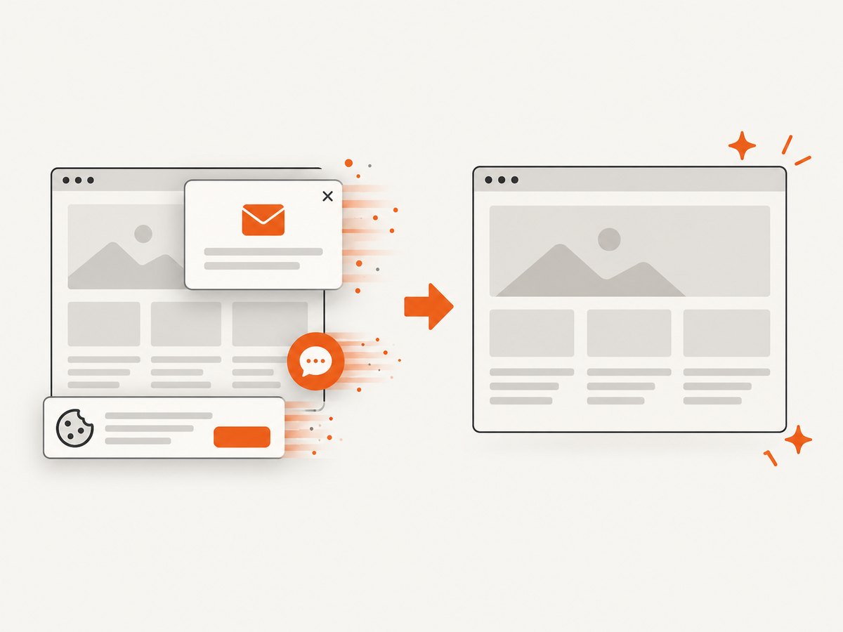 ScreenshotNeo removes common consent and distraction elements before capture.