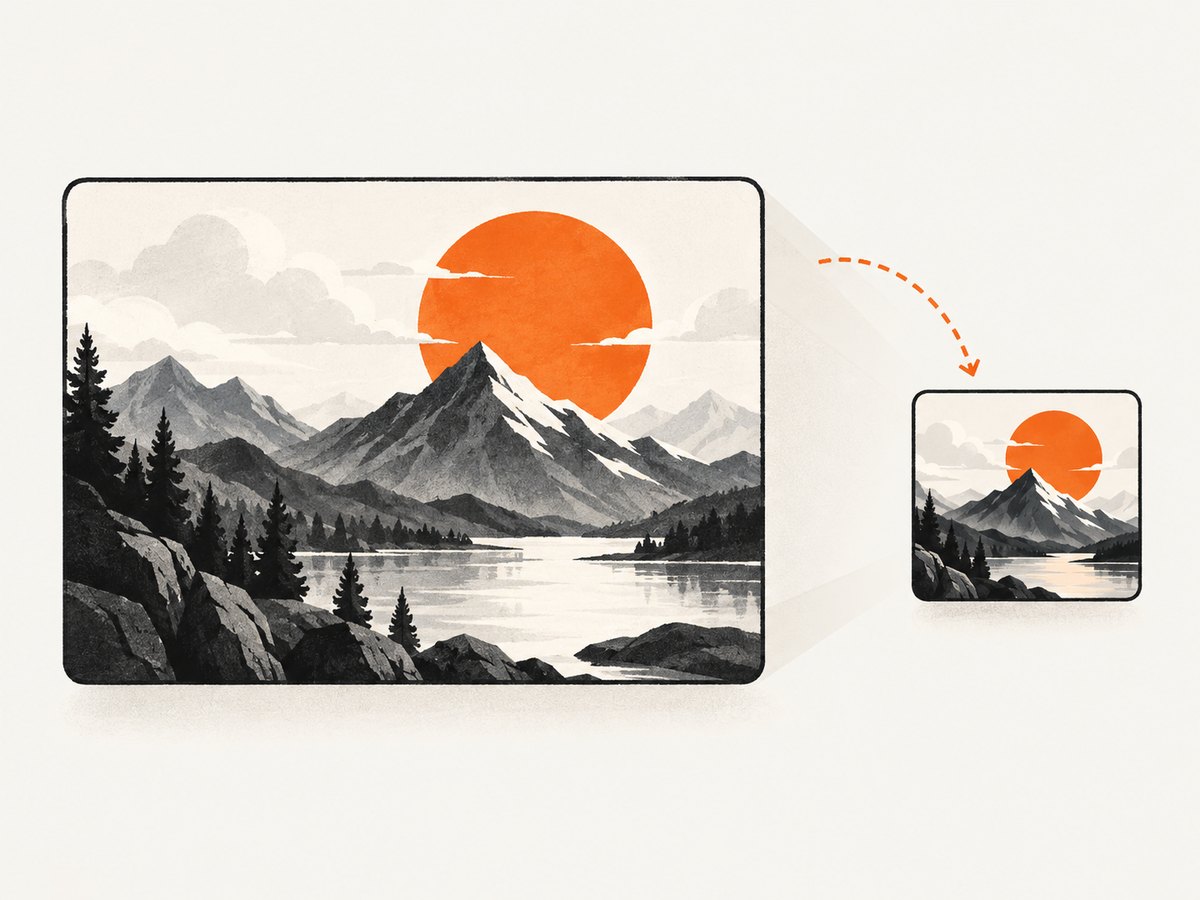 A clear focal point and contrast help an image remain recognizable when reduced.