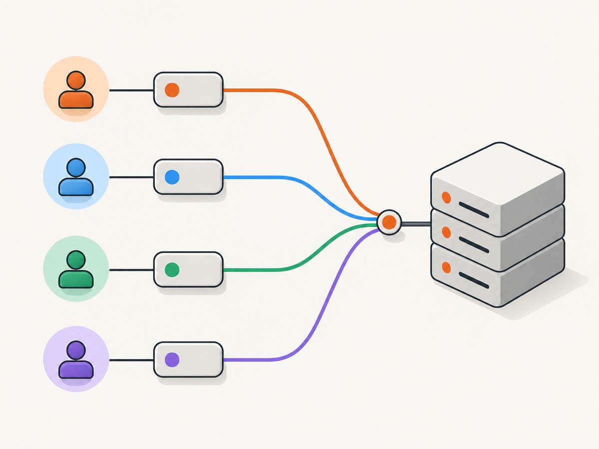 Multiple clients can connect to one reachable MCP server endpoint.