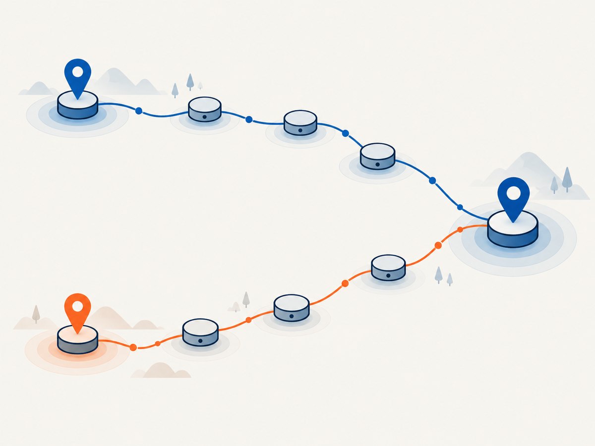 Online and local traces can take different routes because their probes start in different networks.