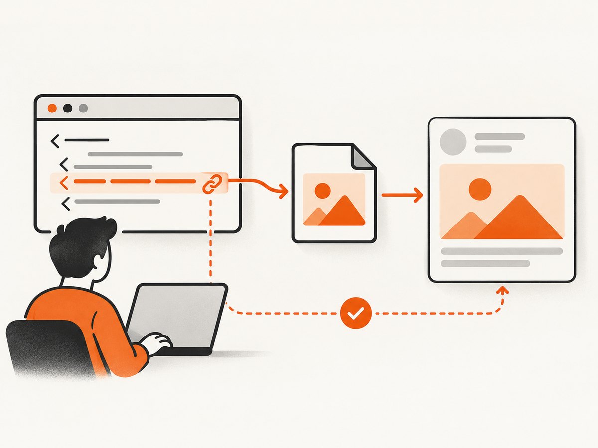 Trace the preview from the page’s Open Graph tags to the image URL and the platform’s parsed result.