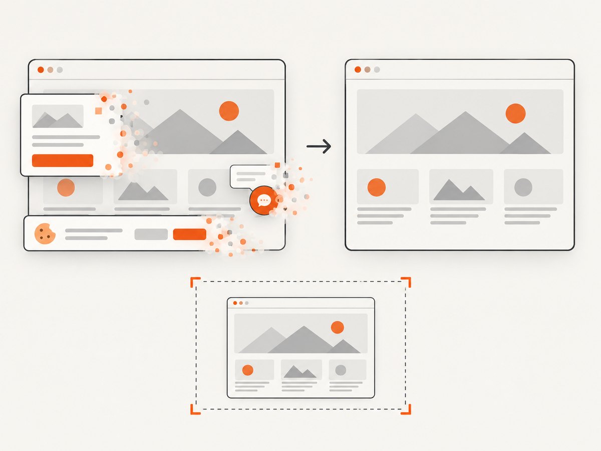 Remove overlays before capture and keep important image content inside a crop-safe area.