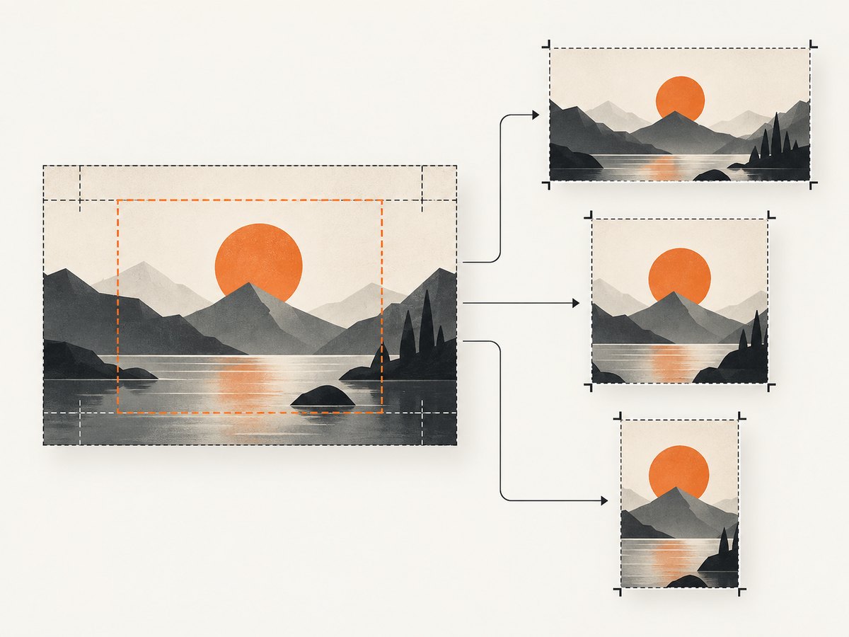 A shared 1.91:1 canvas is a useful start, but safe margins help when destinations crop previews differently.