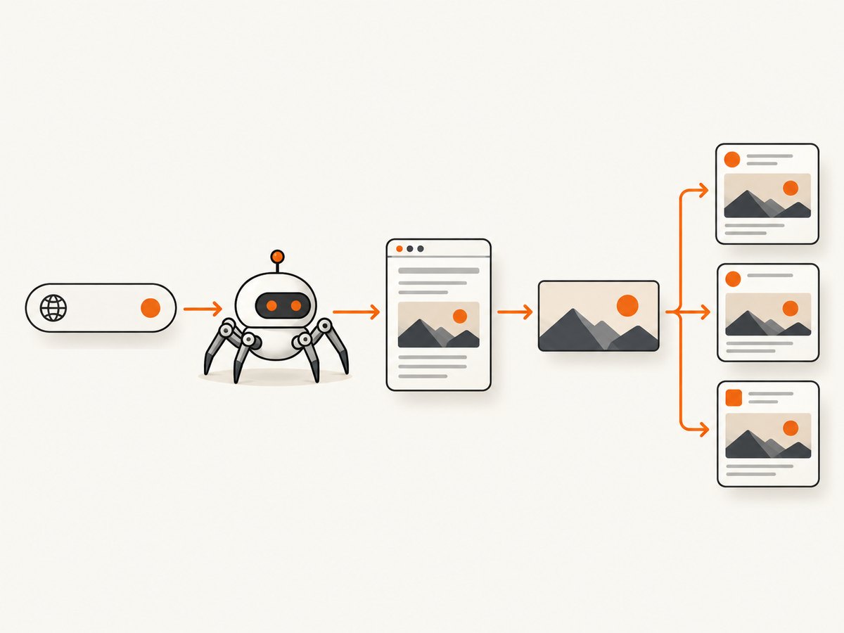 A crawler reads Open Graph metadata and uses og:image to build a rich link preview.