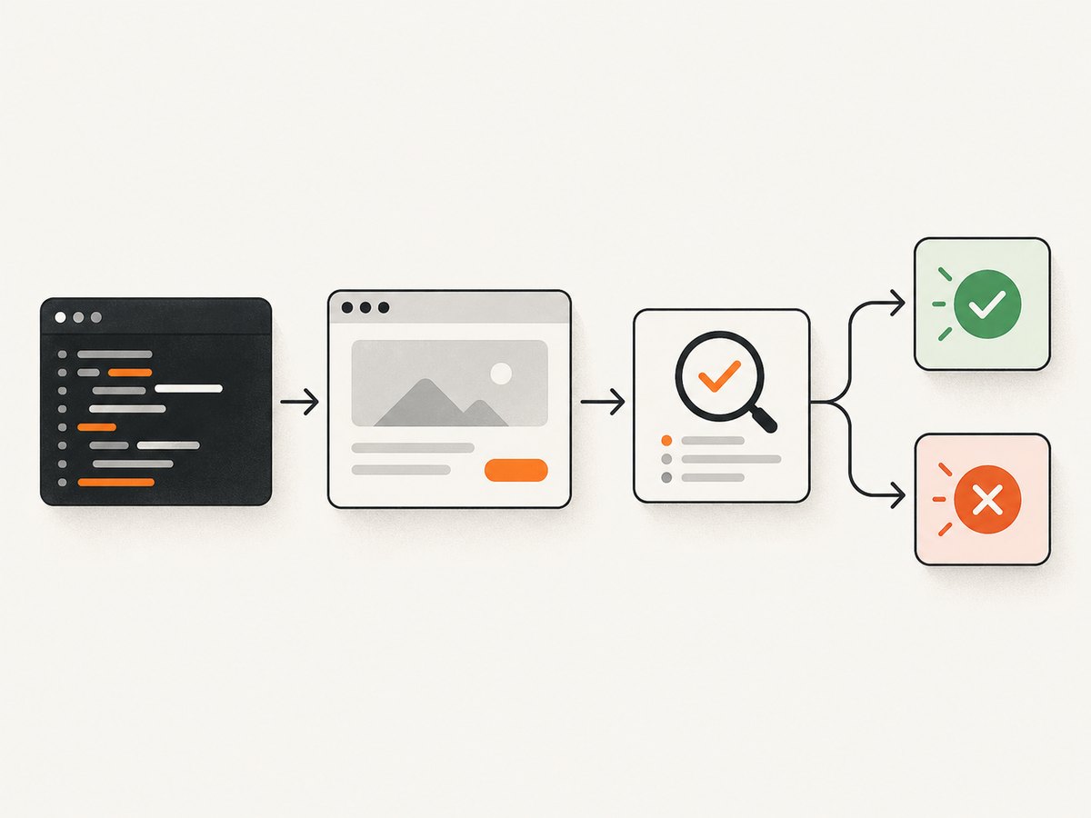 A scripted test makes the browser actions and success condition explicit.