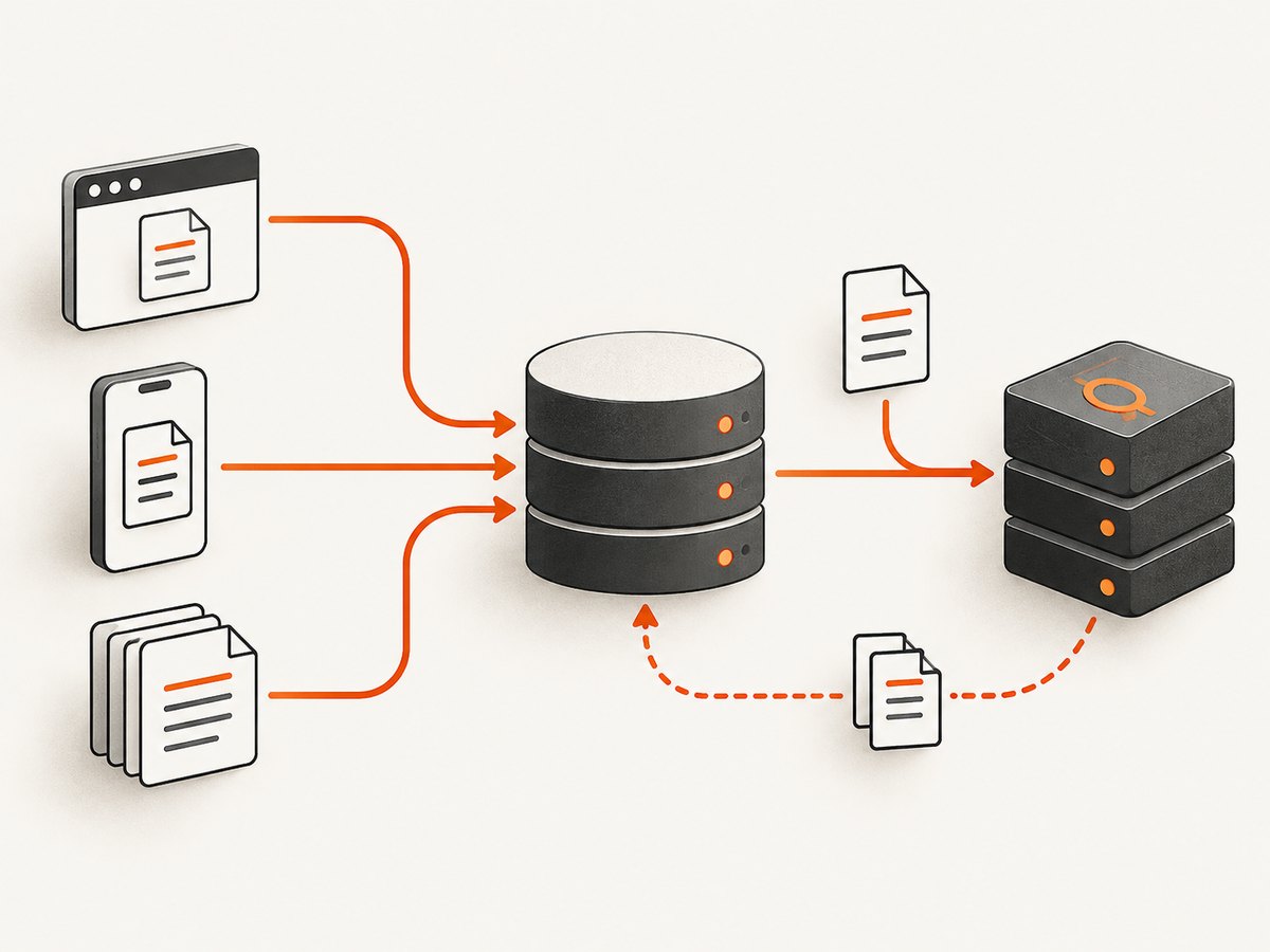 A search index often needs a deliberate synchronization path from the primary store.