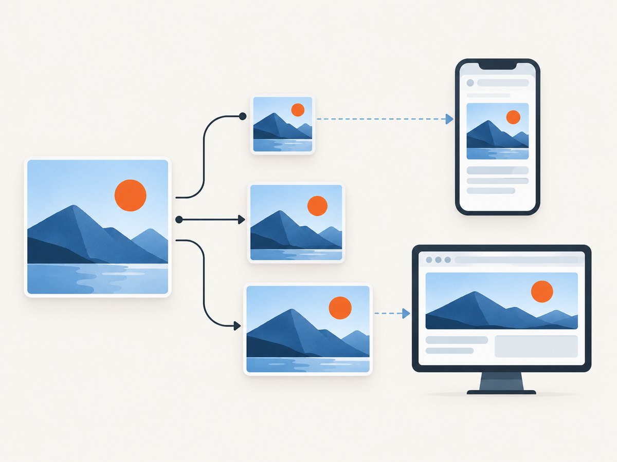 Responsive candidates let the browser choose an image size suited to the rendered layout and device.