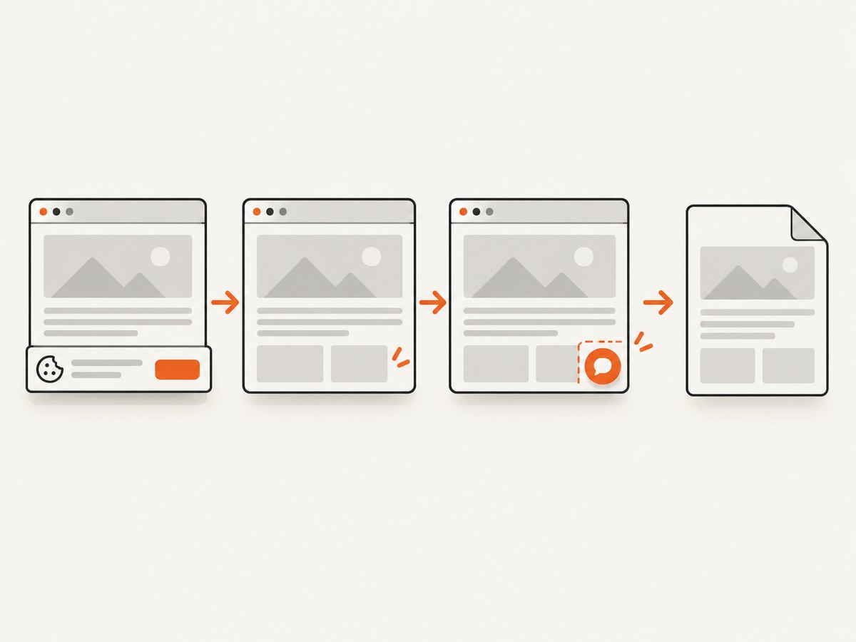 A visual capture workflow can clean common overlays before saving the page image.
