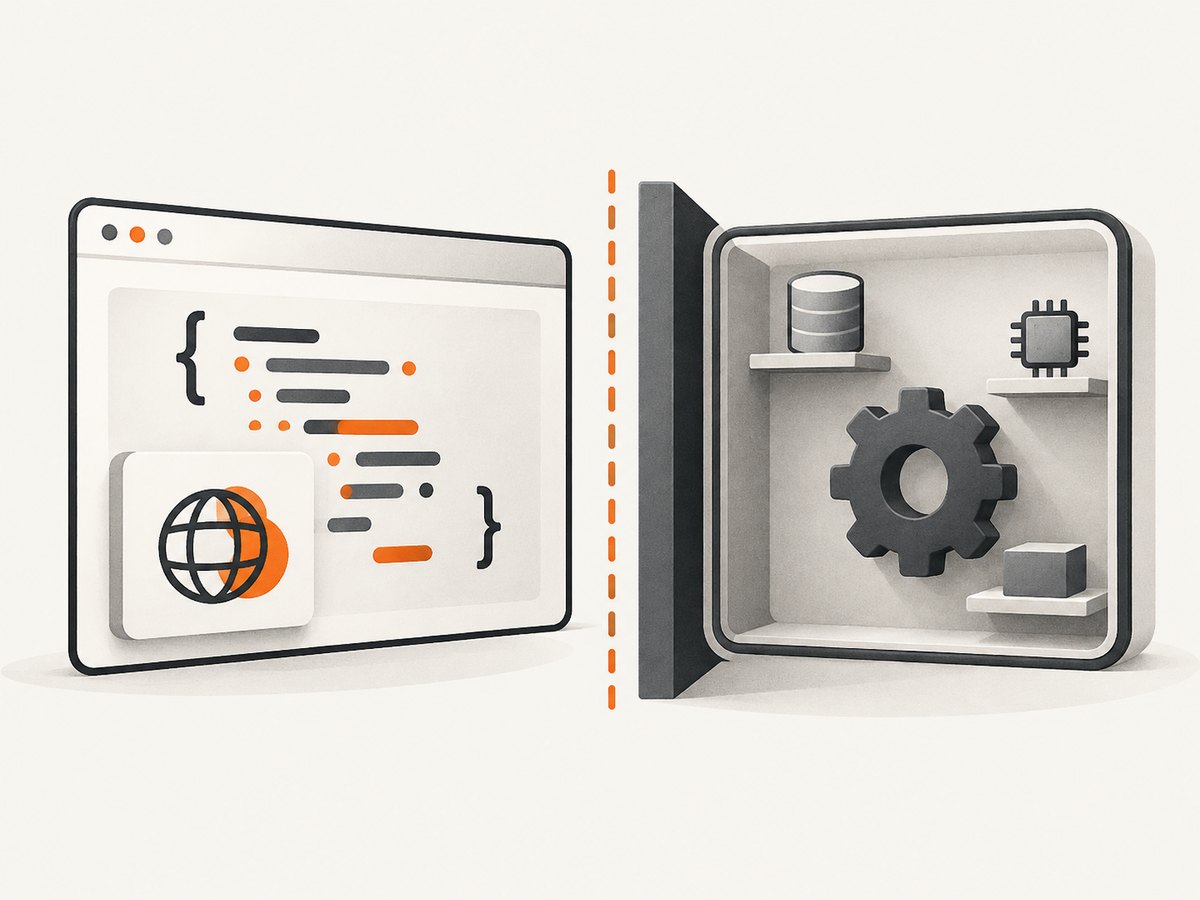Assess page-context execution and host-process access as distinct questions.