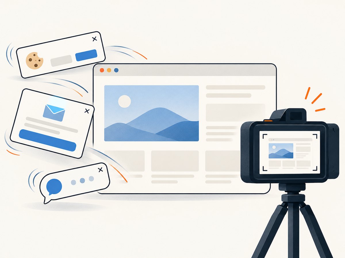 An API capture can remove common overlays before returning the screenshot.