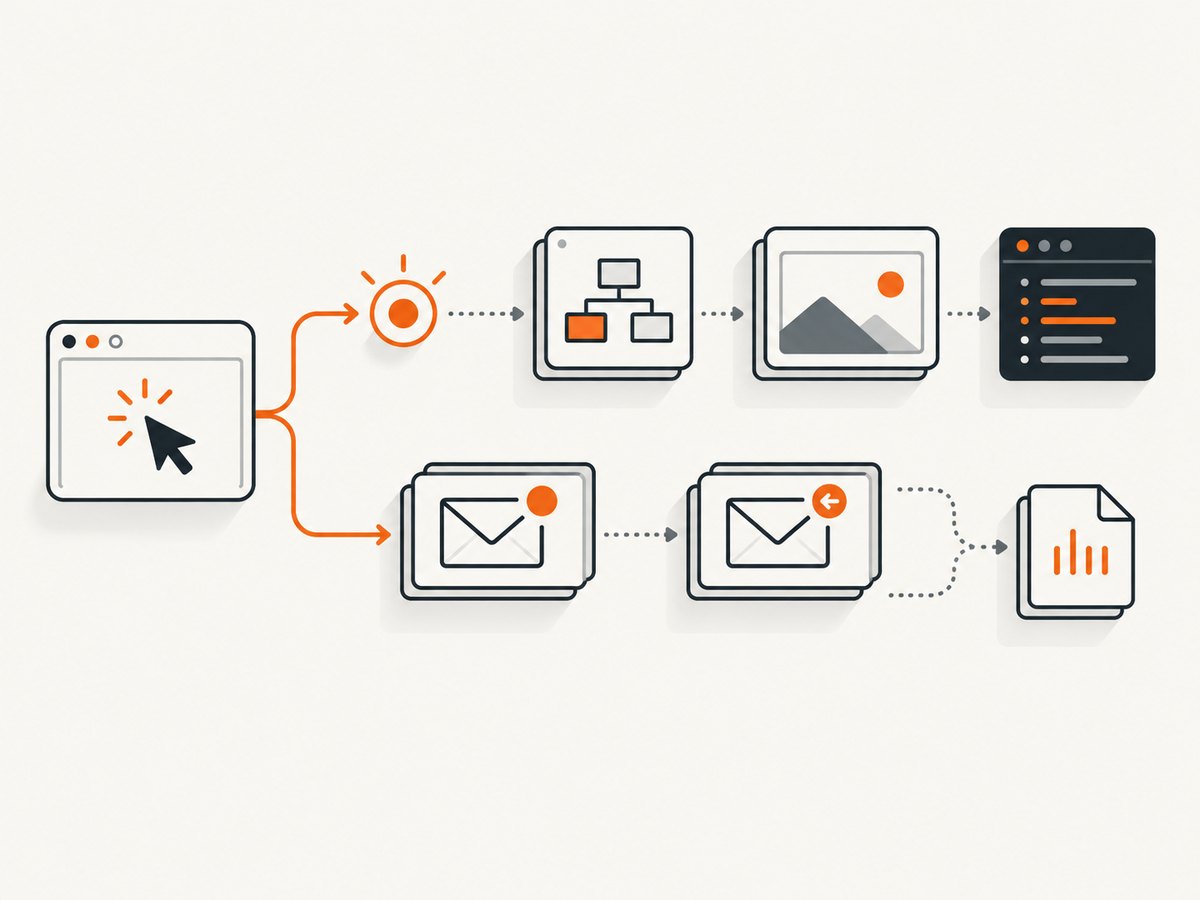 A trace connects browser actions to page state, while a HAR organizes the HTTP transactions underneath.