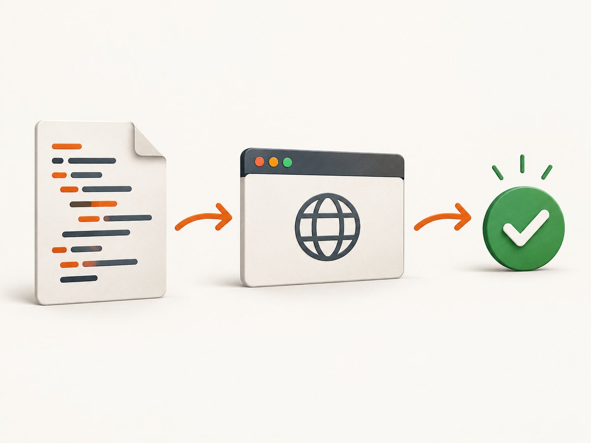 A Playwright Python test connects code, a browser session, and an asserted result.
