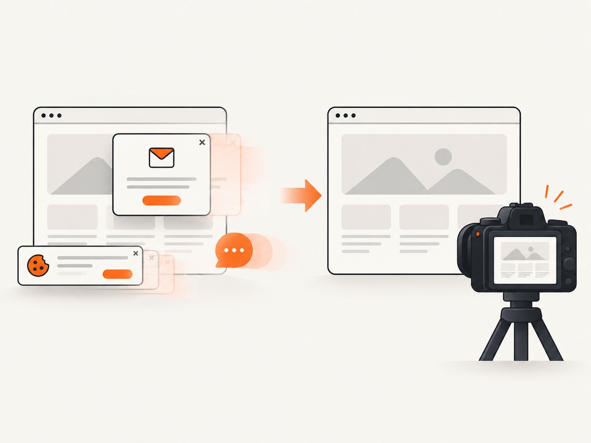 A capture service can remove common overlays before producing the image.