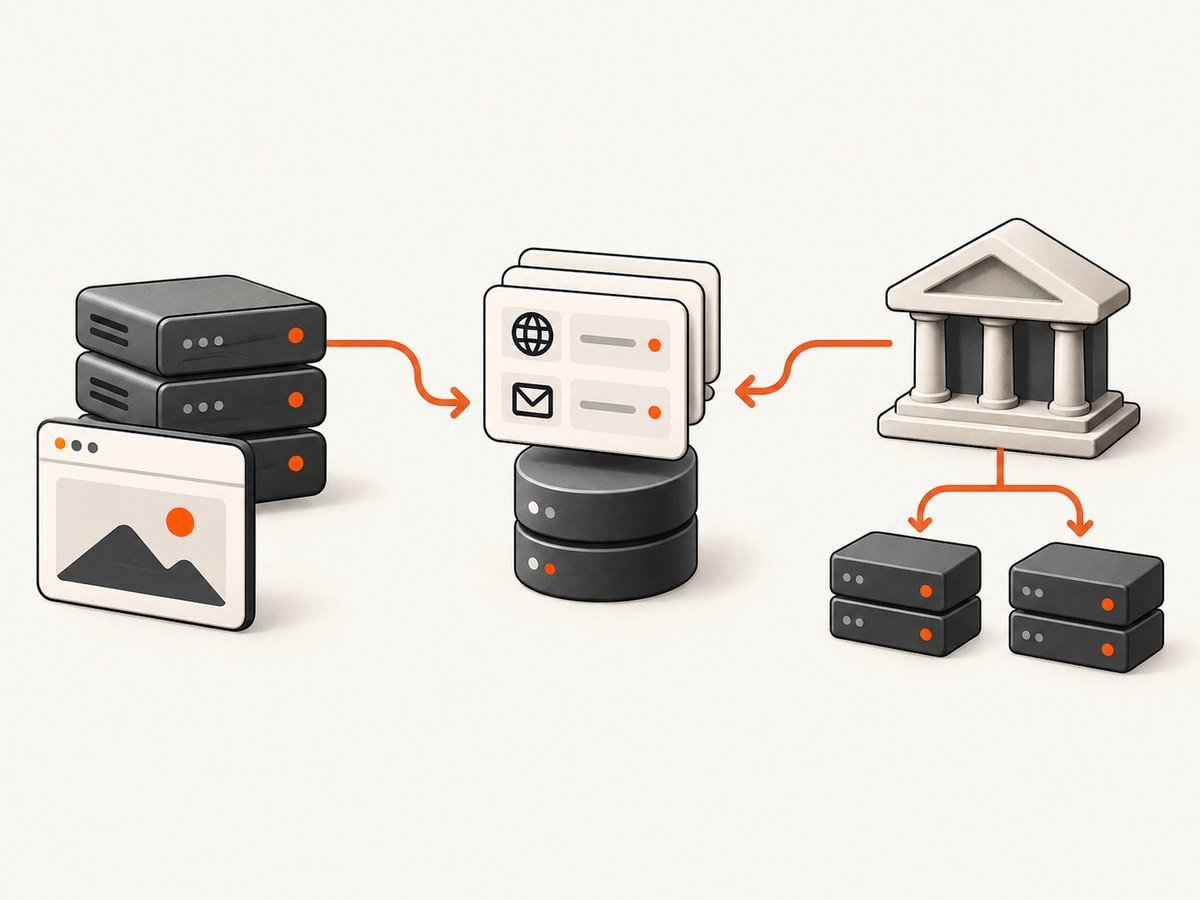 The host supplies the destination, Cloudflare holds the DNS zone, and the registrar changes the domain’s nameserver delegation.