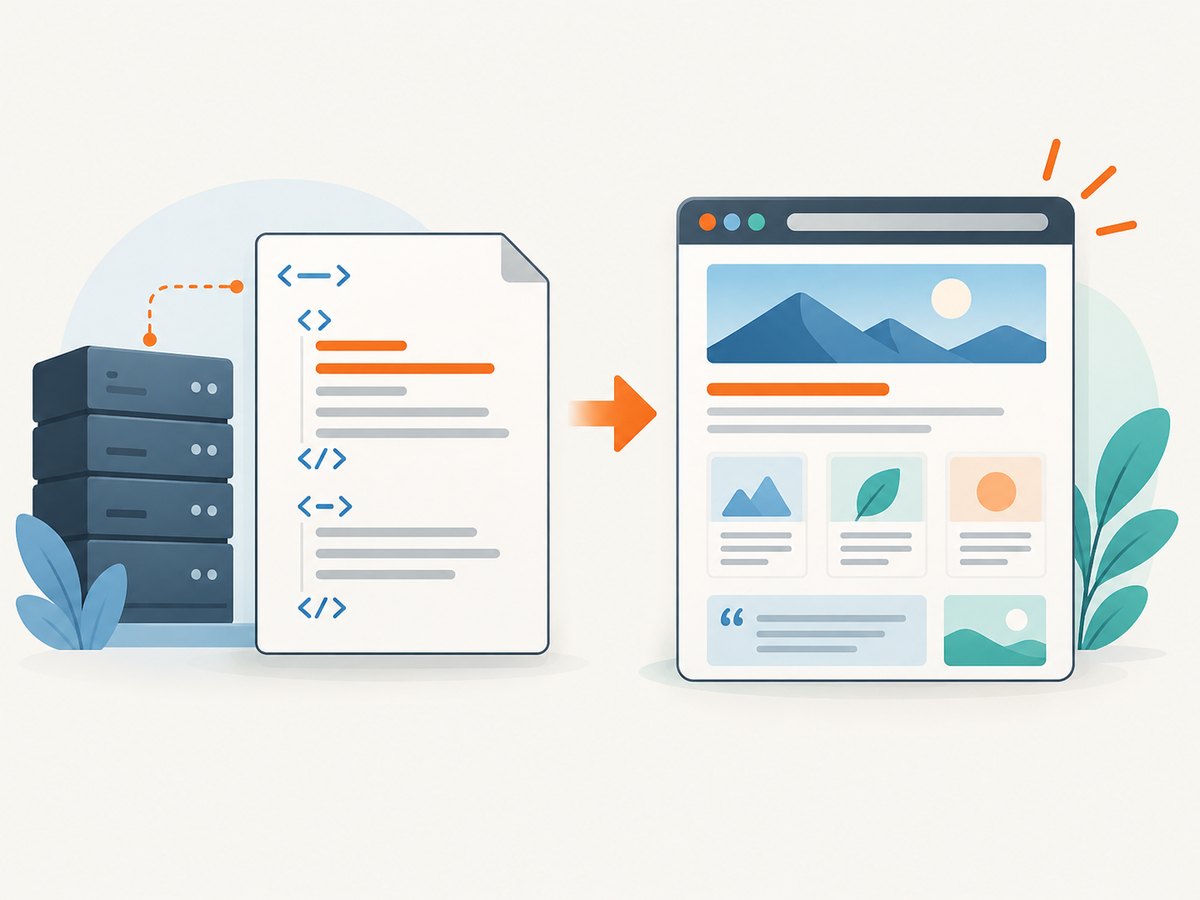HTTP retrieval sees the response the server sends; browser-only content may require a rendering workflow.